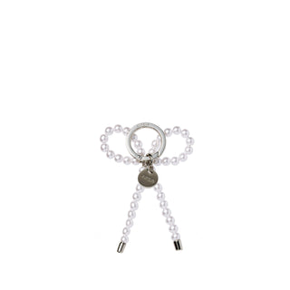 Pearl Ribbon Charm White