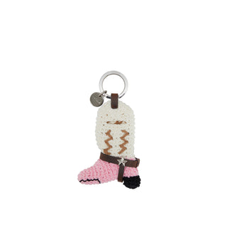 Crochet Western Boots Charm Pink