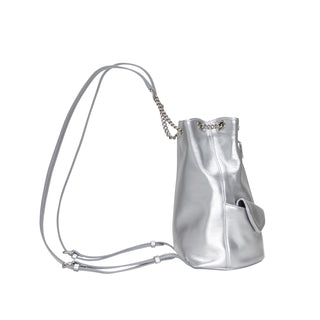 Occam Doux Double Pocket Chain Backpack M Silver