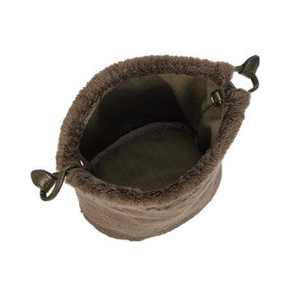 Perfec Drawstring Fur Pouch Funky Khaki