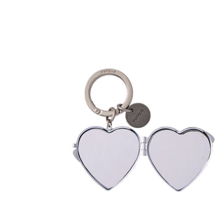 Heart Pocket Mirror Charm Dark Brown