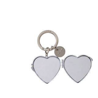 Heart Pocket Mirror Charm Silver