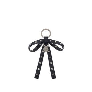 Goth Leather Ribbon Charm Black