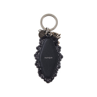Goth Lace Leather Charm Black