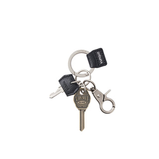 Leather Multi Key Charm Black