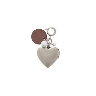 Heart Memory Leather Charm Piccolo Latte Pink