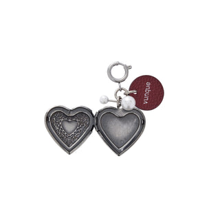 Heart Memory Leather Charm Piccolo Topo Red