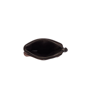 Halfmoon Fold Suede Card Wallet Rum Brown