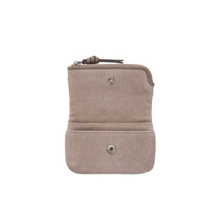 Halfmoon Fold Corduroy Card Wallet Beige