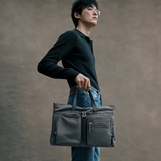 Hey Double Pocket Tote M Grey