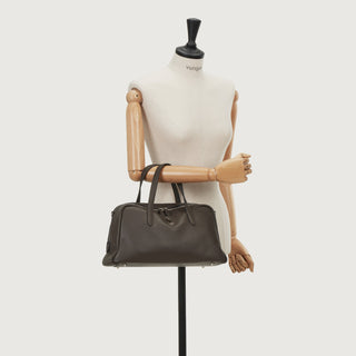 Toque Crumble Tote M Dark Brown