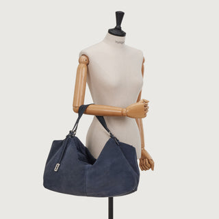 [予約販売/11月上旬入荷] One Eleven Pucker Suede Tote L Goth Navy