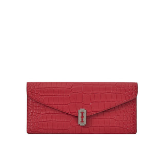[予約販売/11月下旬入荷] Occam V Long Wallet Croco Ruby Red