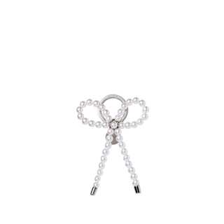 Pearl Ribbon Charm White