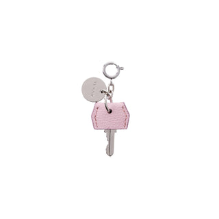Leather Key Charm Piccolo Powder Pink