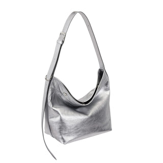 Perfec Button Up Soft Hobo S Silver