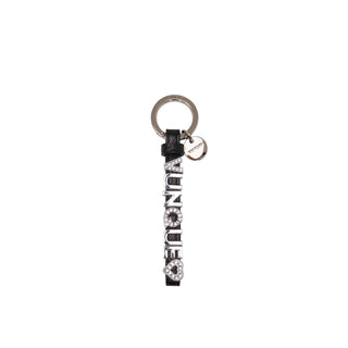 Initial Leather Charm Black